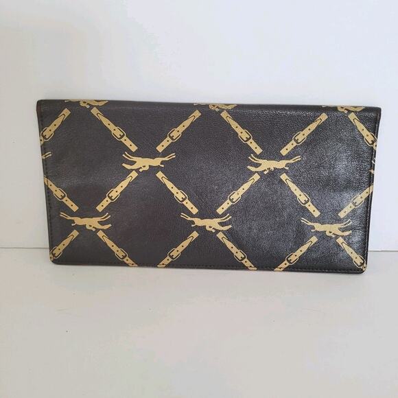 Longchamp Unisex Wallet Brown Bifold Soft Leather Folding Long Vintage Designer - Picture 2 of 10